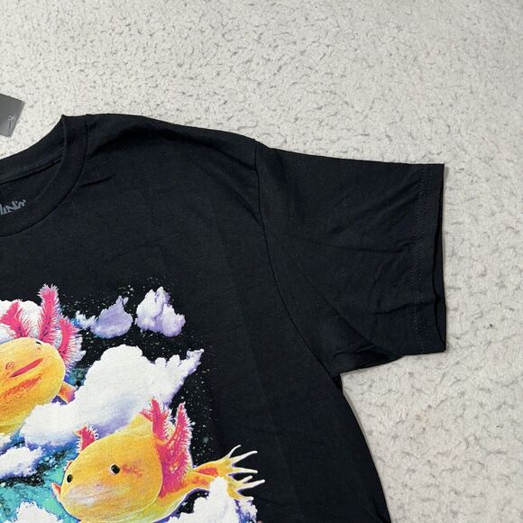 Spencer's Men's Medium Axolotl Graphic T Shirt Black Short Sleeve Crewneck Tee - Picture 4 of 11